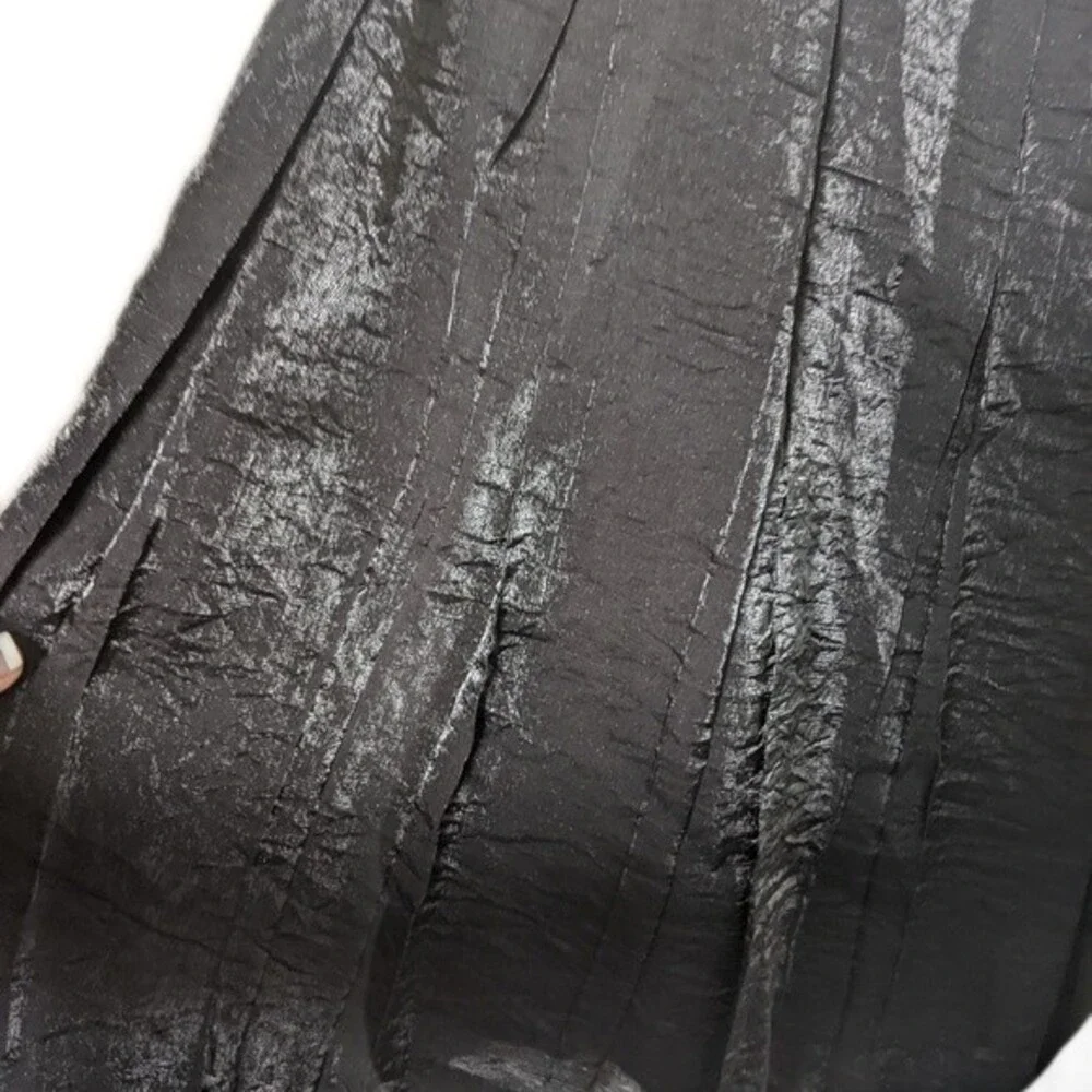 Nicole by Nicole Miller "Jungle Out" black pleated metallic NWT skirt 14 - Picture 6 of 9